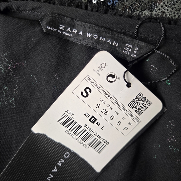 NWT Zara Woman Scoop Back Sequin Tank Top Mini Dress - Picture 13 of 17